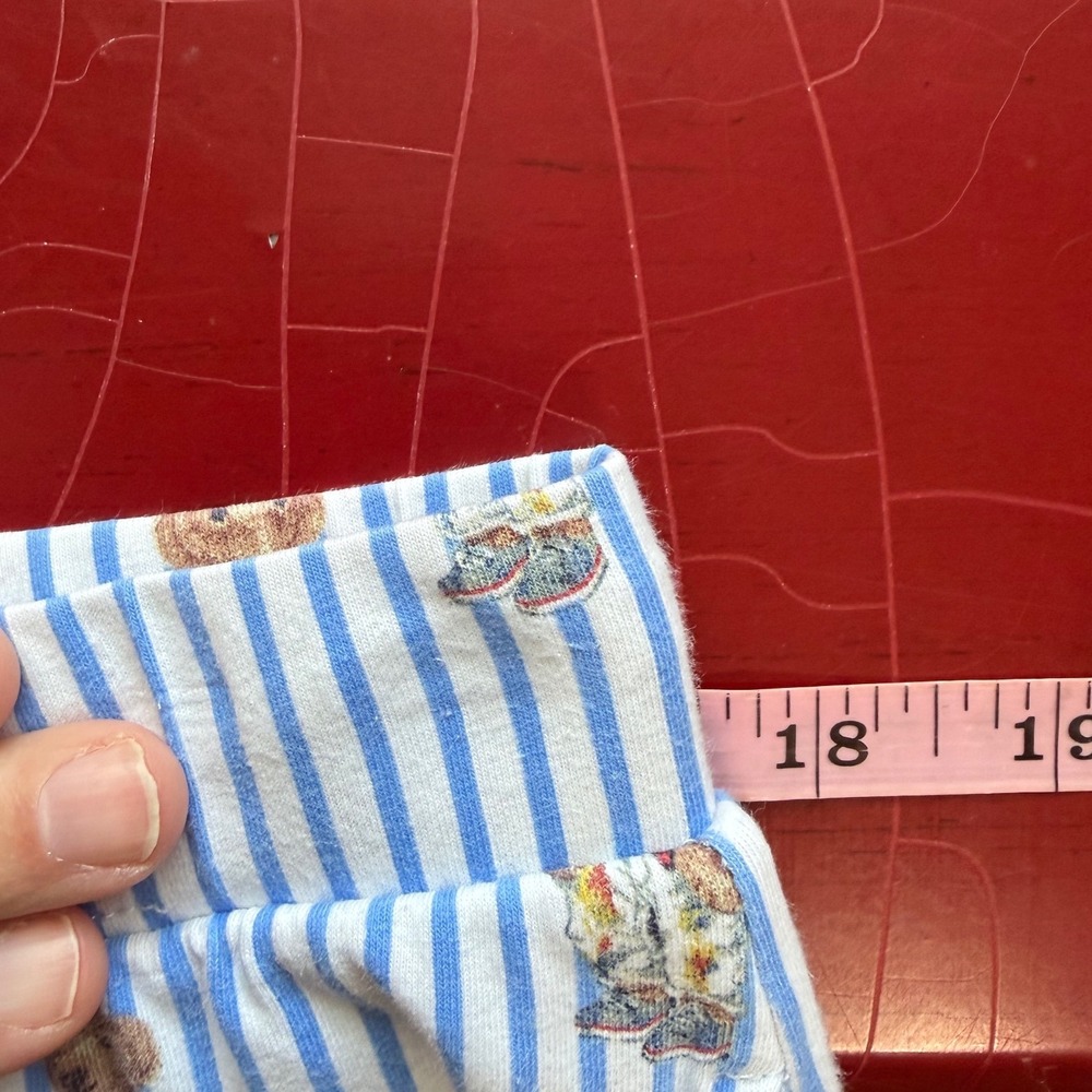 Ralph Lauren Polo Bear Pajama Pants Womens Sz L Blue Stripe Lounge Sleep Preppy - Picture 9 of 13